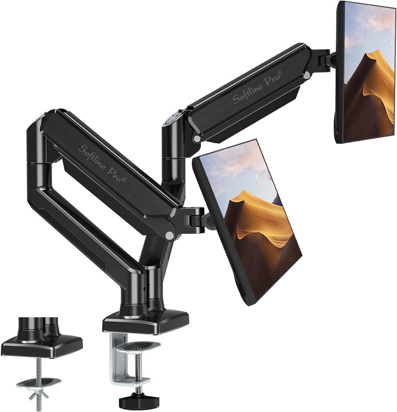 Softline Pro SP HMS2 Dual Monitor Mount Fits 13 to 32 Inch Computer Screen, Dual Monitor Arm Hold up to 9 Kg Each, Full Motion Monitor Desk Mounts for 2 Monitors, Gas Spring Monitor Stand, VESA Mount (B0CNM3KFL6) Amazon Price History, Amazon Price Tracker