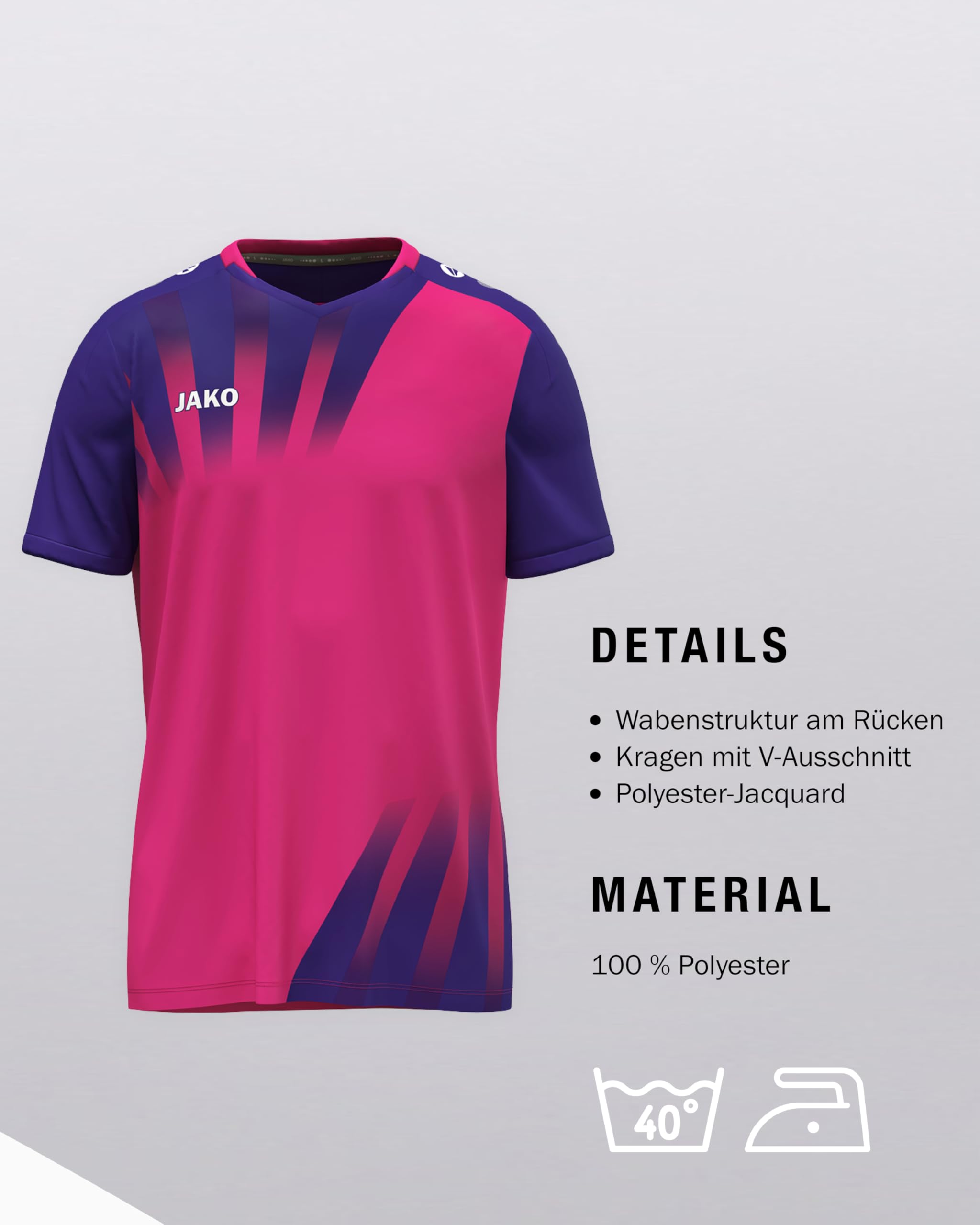 JAKO Vintage Fußball Trikot für Kinder kurzarm - Retro Sport Shirt aus 100% recyceltem Polyester, atmungsaktiv & mit Keep Dry-Funktion