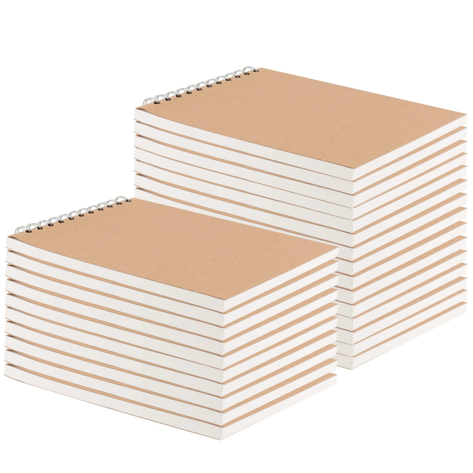 MUKCHAP 25 Pack A6 Spiral Bound Sketchbook, 4x6 Inch Sketch Pads with 60 Sheets/120 Pages for Drawing, Painting
