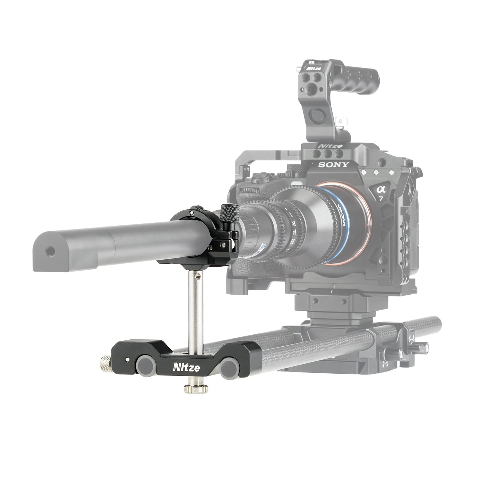 Nitze N04E2 Support d'objectif LWS 15 mm compatible avec les objectifs LAOWA 24 mm T14 2X Periprobe pour système d'épaule DSLR