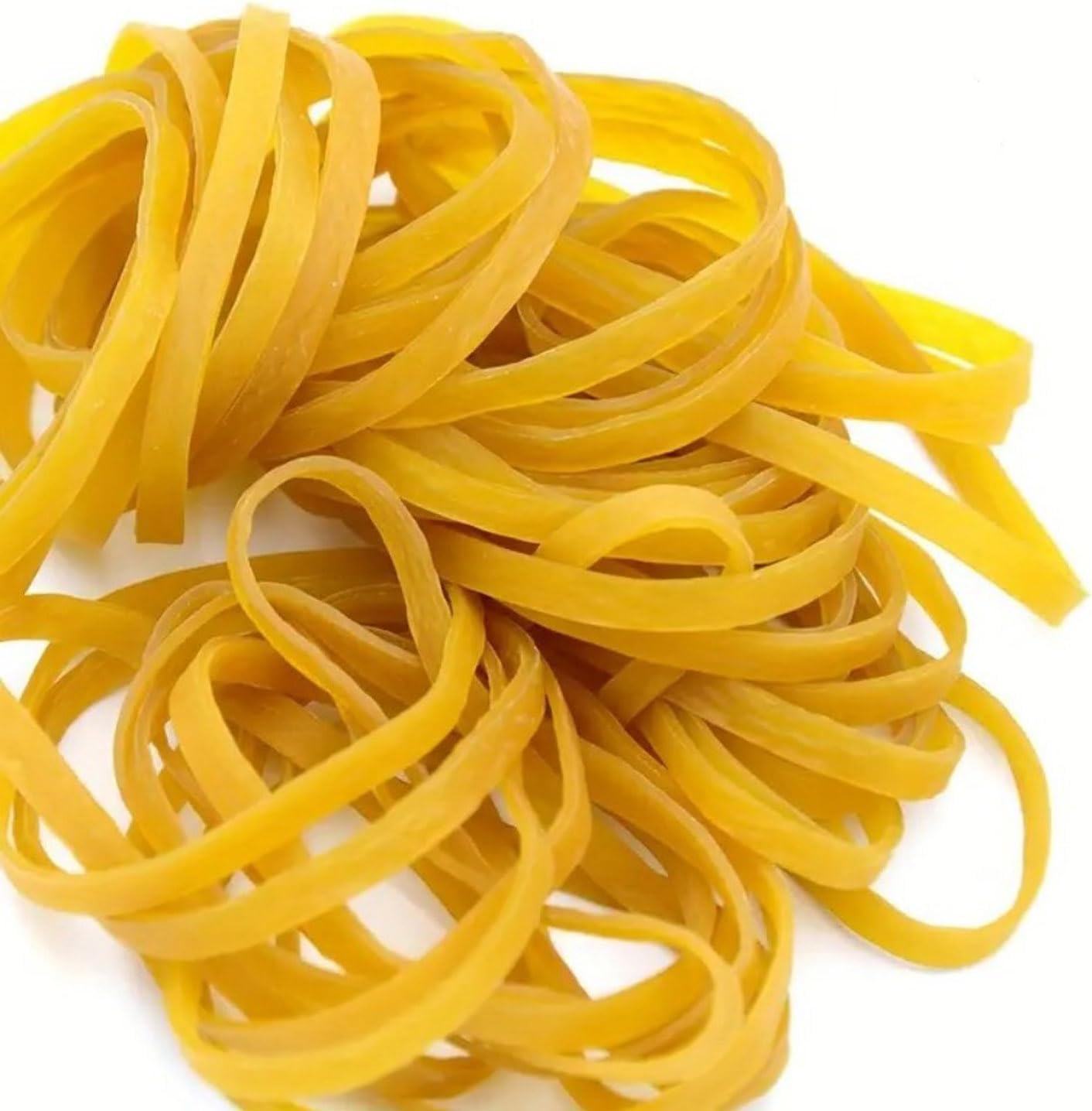 NBIWTOWO 350 Count Yellow Rubber Bands, 4mm Wide, 8cm Circumference, Office Products