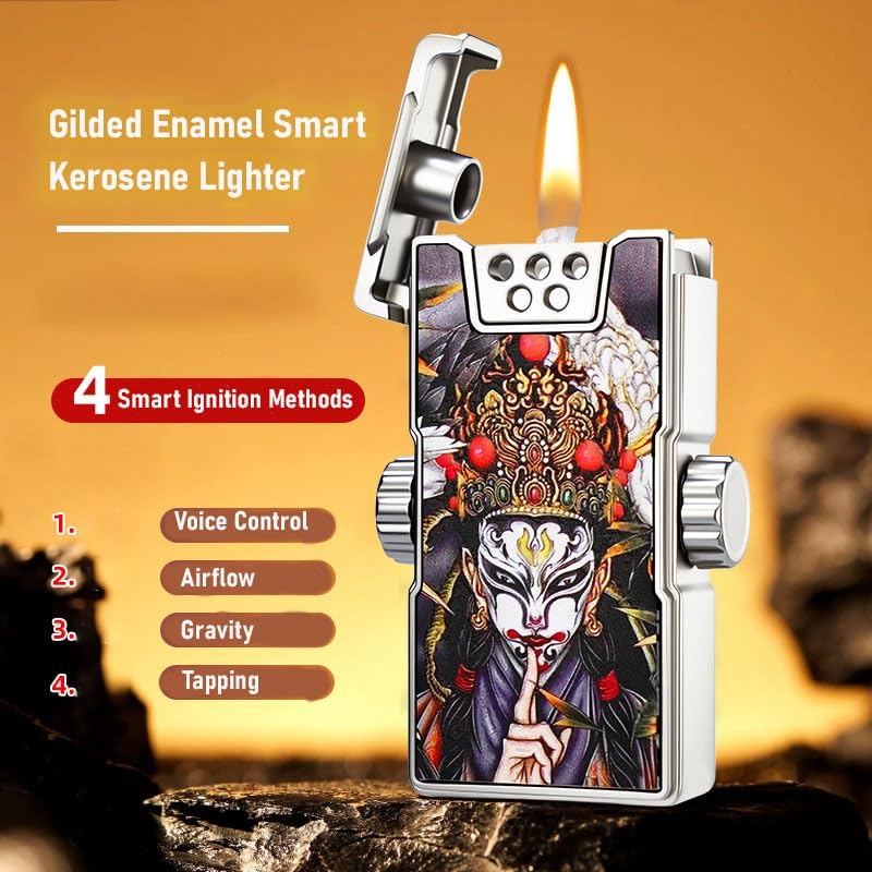 Briquet à kérosène à commande vocale avec son réservoir transparent high-tech