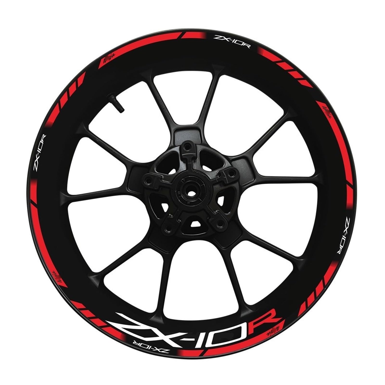 for for N&INJA for Zx-10r Motorcycle Wheel Hub Decal Set Decorative Protection for Zx10r for ZX 10R Rim Reflective Sticker(6)