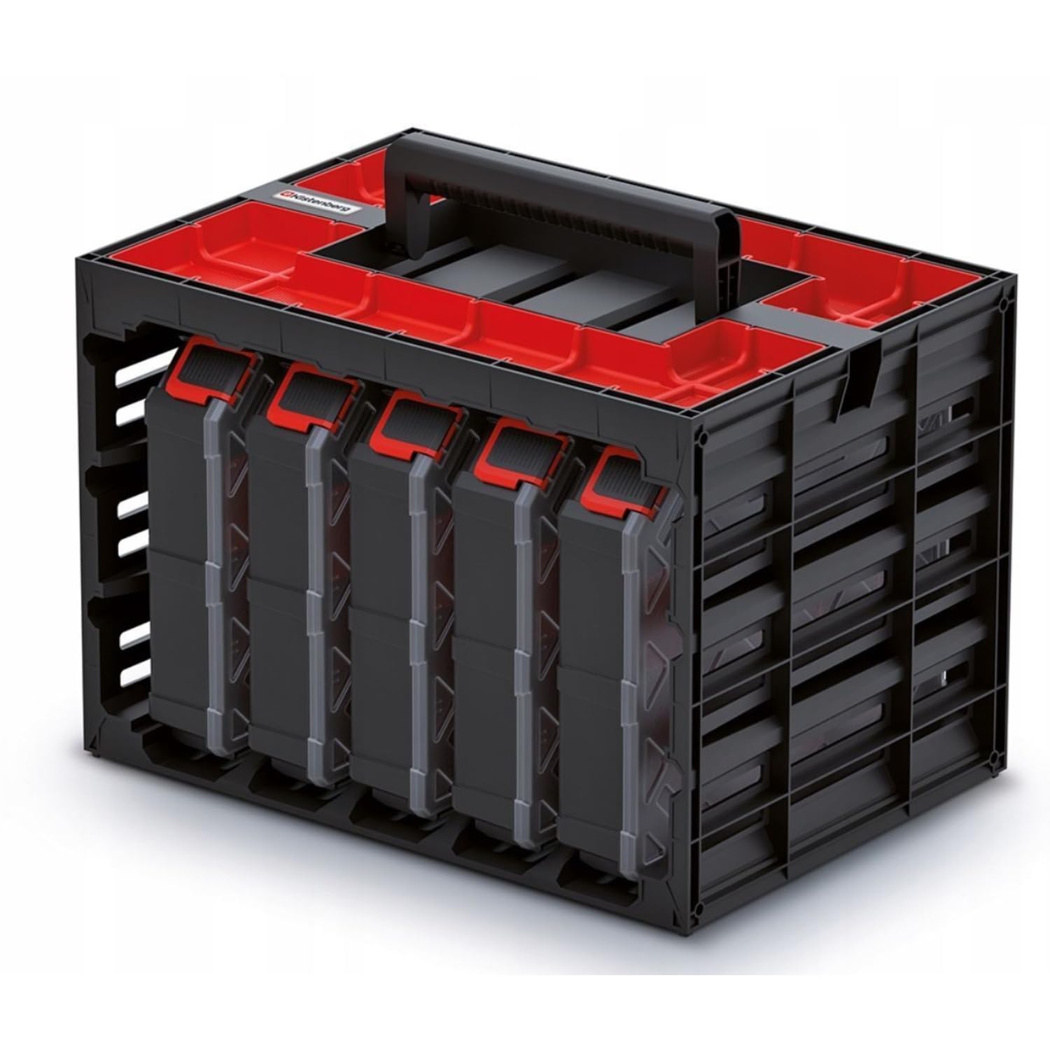 B2C Parts Storage Organiser Tager Case DIY Compartment Cabinet Screws Carry Tool Box Workshop Garage (Set 4)