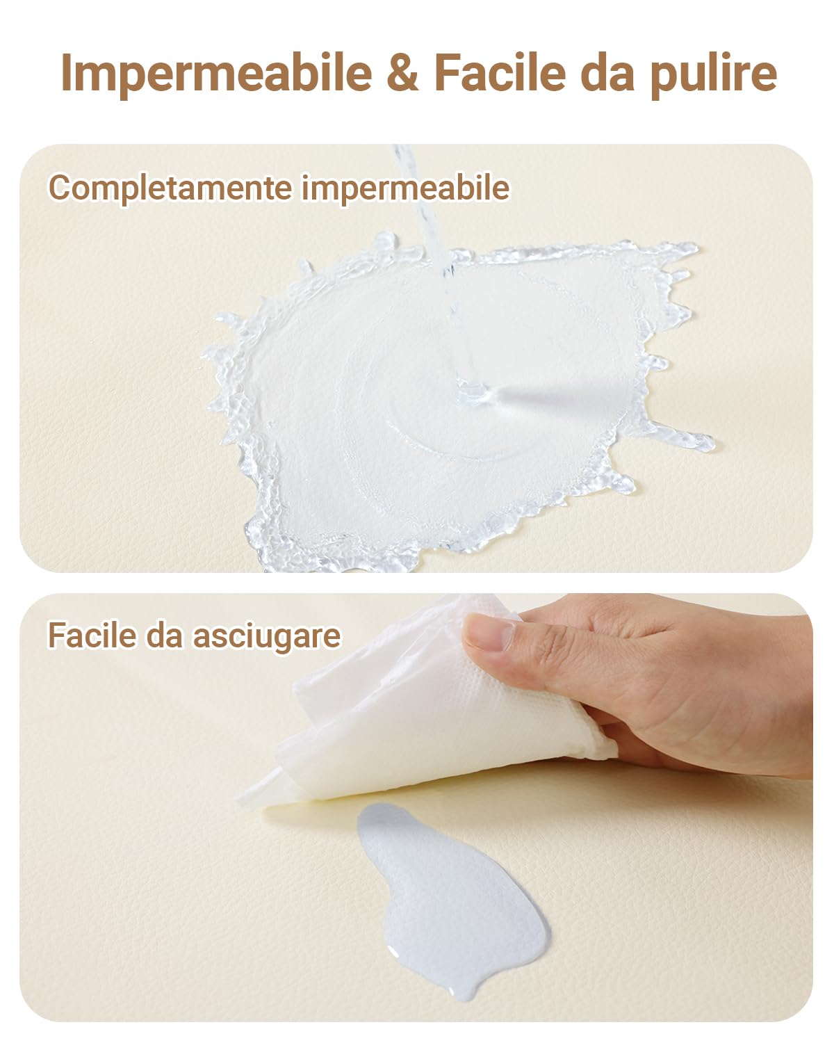 Tappetino per bebè, impermeabile, 127 x 127 x 3 cm, in ecopelle, tappetino per bambini, in schiuma, antiscivolo, facile da pulire, tappetino per bambini