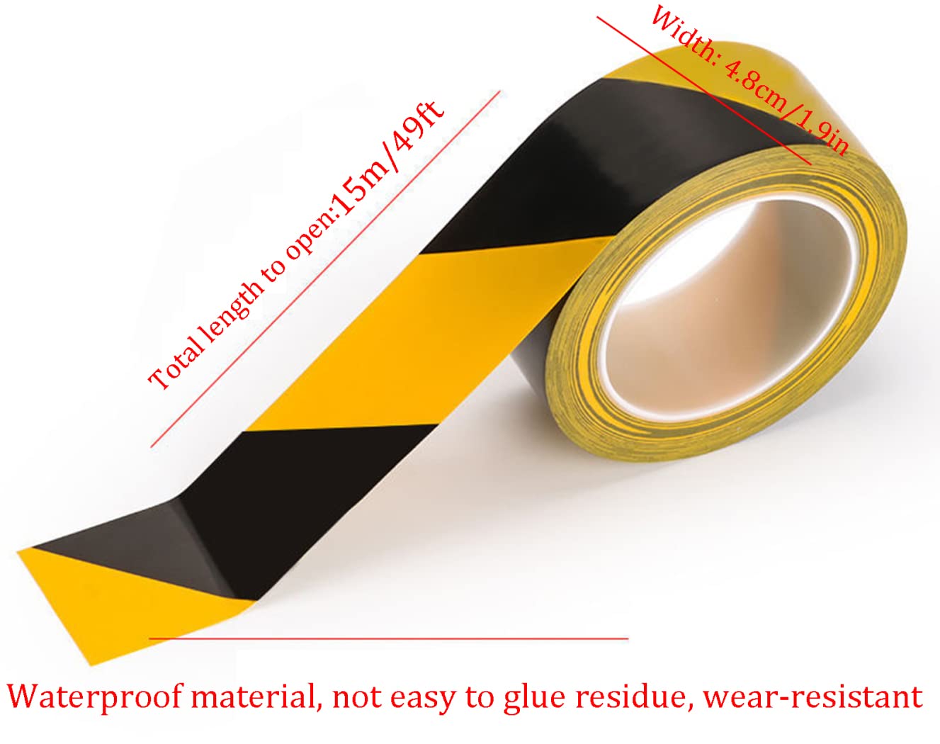 Nastro di segnalazione pericolo 48 mm x 15 m Barriera adesiva in PVC