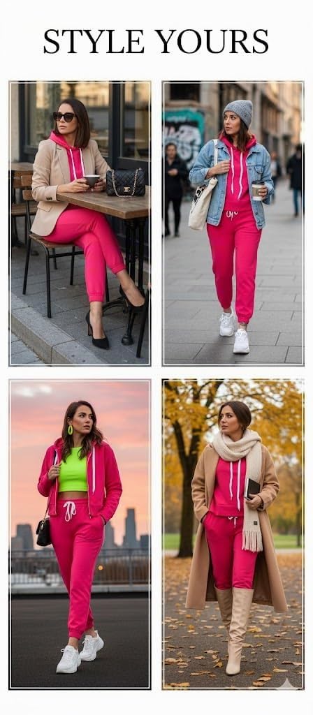Damen Jogginganzug Zweiteiler für Freizeit und Sport Trainingsanzug Hausanzug Hoodie und Hose 83991