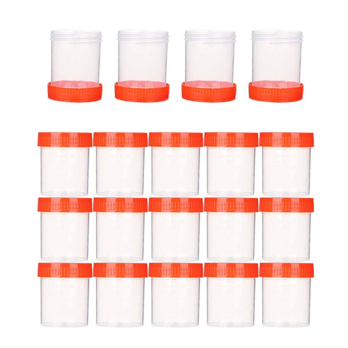 GQCQGS50pcs 40ml Urine Sample Cups Clear Specimen Liquid Tubes Testing Sample Liquid Container for Lab (Random Color)