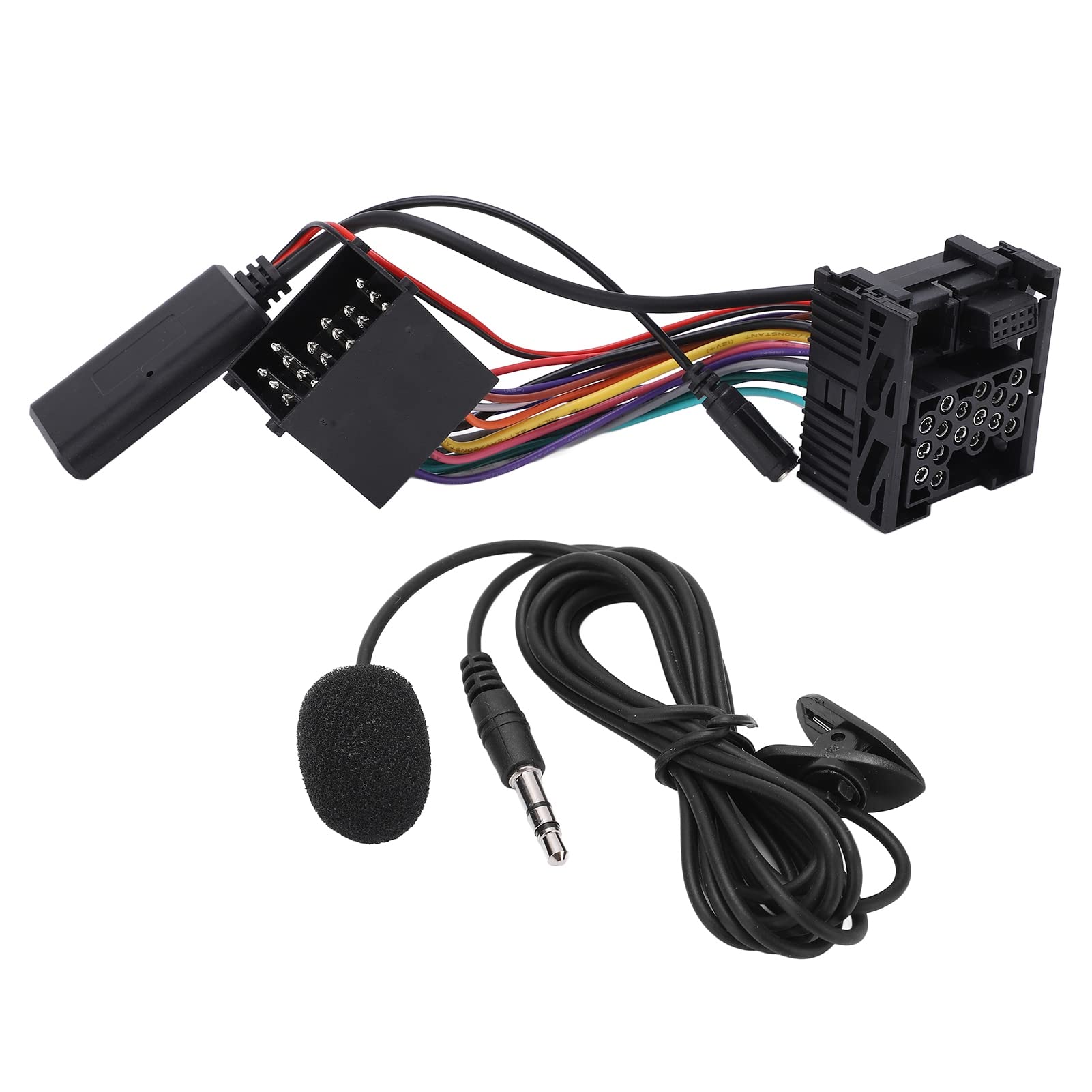 Tbest Adaptador Auxiliar E46, Adaptador de Módulo Bluetooth de 10 Pines para Coche, Reemplazo de Cable AUX para E46 320 325 323 328 330 M3 3-Series con Micrófono