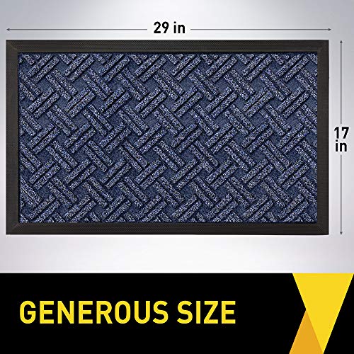 GRIP MASTER Durable Rubber Door Mat, Waterproof, and Entry, Heavy Duty Utility Mats, for Front Door and Garage Floor Entrance, Low Profile, Easy Clean, 29x17, Blue Weave - Thumbnail 7