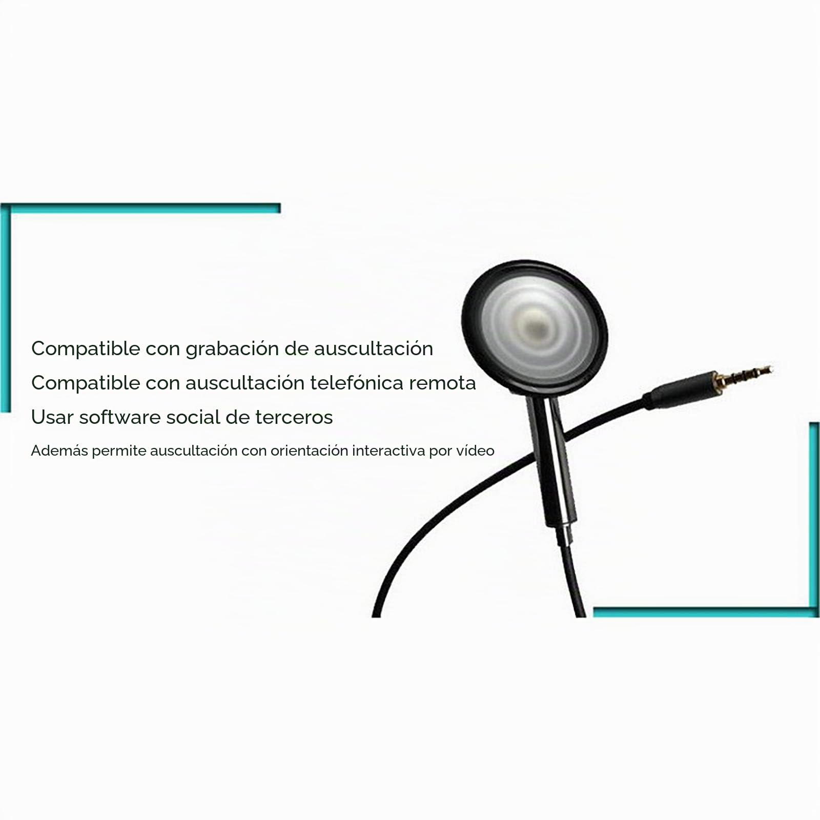 LHONG Estetoscopio De Electrónico, Grabación De Auscultación, Adecuado para Captar Ruidos Cardíacos, Respiratorios, Intestinales, Etc