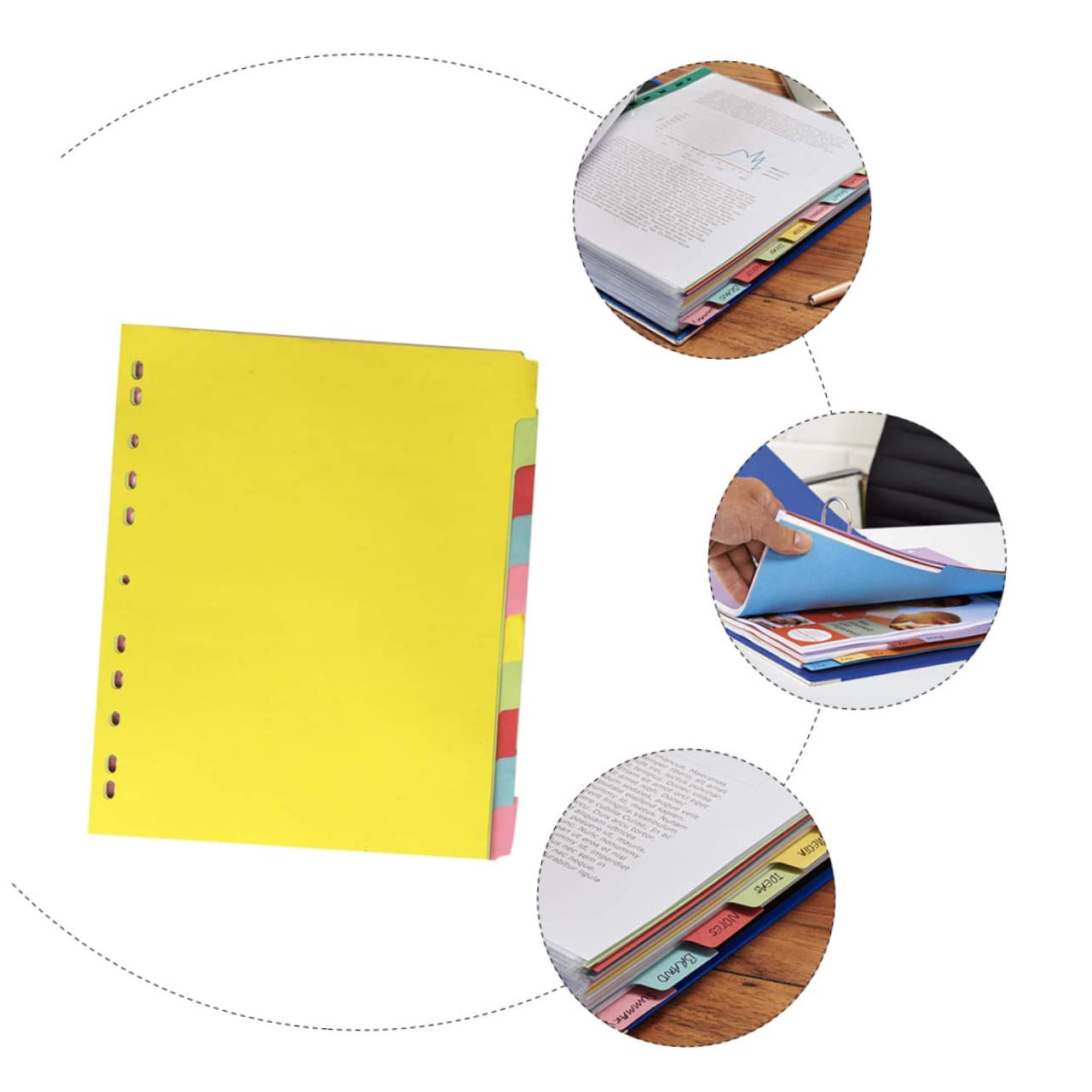NUOBESTY 36pezzi Divisori Colorati Con Etichette Scrivibili Per Organizzazione Documenti e Quaderni Per Ufficio Scuola e Presentazioni
