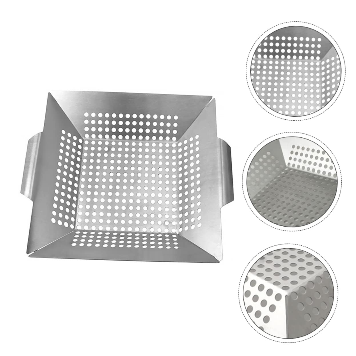1pezzi Square Baking Tray Acciaio Inossidabile Per Barbecue Vassoio Grigliata Per e Verdure Strumento Bbq Multiuso Resistente e Pratico