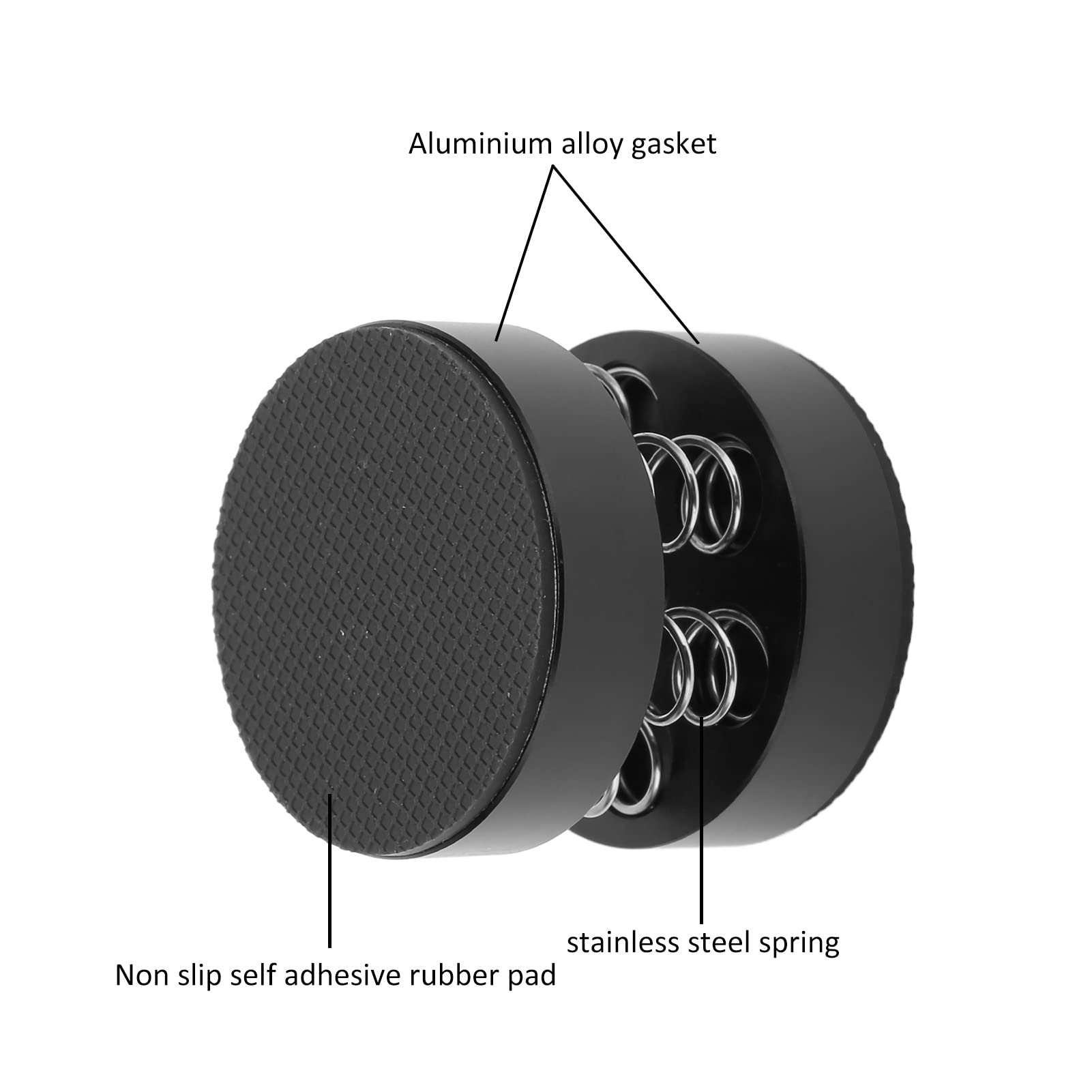 4pcs Pieds de Support D'isolation de Platine Vinyle, Haut-parleurs à Ressort en Aluminium Pointes D'isolation Support D'absorption des Chocs, Roulement 9 Kg, Coussinets de Plate-forme D'isolation pour