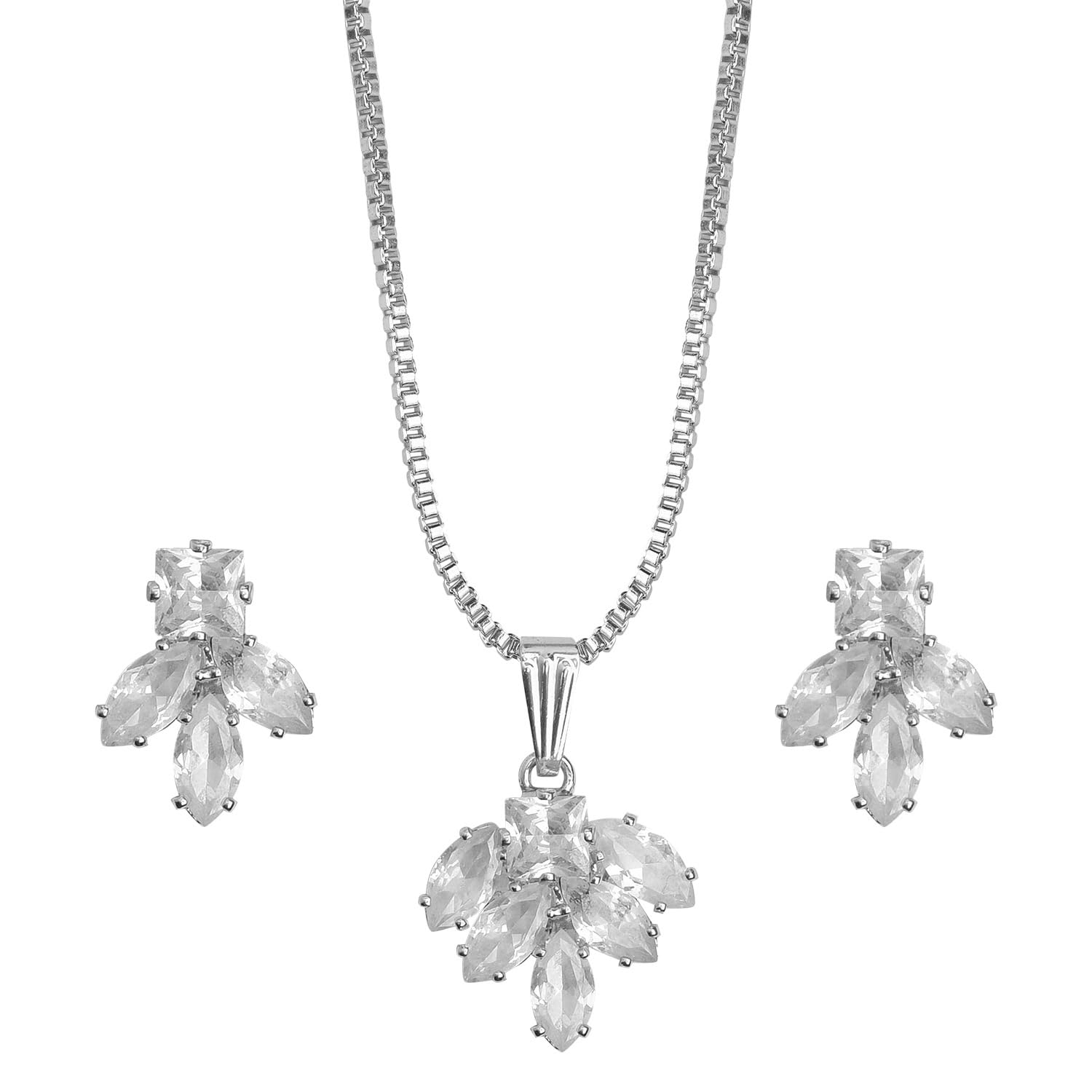 XPNSV Luxury American Diamond Pendant Giftset | Anti Tarnish, Light Weight, Handmade | Daily/Party/Office Wear Stylish Trendy Jewellery | Latest Fashion for Women, Girls and Her (Silver, Angelic) (B0D424ZSY7) Amazon Price History, Amazon Price Tracker
