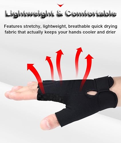 Miniatura 5 de SUJAYU Guantes sin dedos, guantes de bicicleta, guantes tácticos, guantes de airsoft, guantes de entrenamiento, guantes de pesca, guantes de