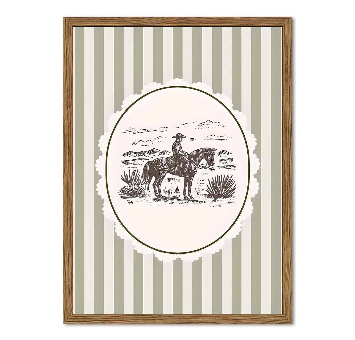 How Lucky Are We Wall Art Vintage Striped Letter Postcard Wall Decor Picture Trendy Preppy Inspirational Quote Poster Canvas Painting Print for Living Room Bedroom 12x16 inch Walnut Wood Framed — view 19