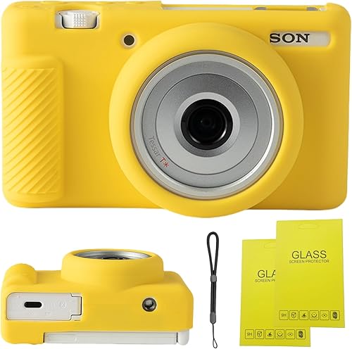 Vista 7 de Funda para cámara digital Sony ZV-1F/ ZV-1 II/ZV-1M2, bolsa protectora de silicona suave ZV1F, funda suave antiarañazos con protector de pantalla