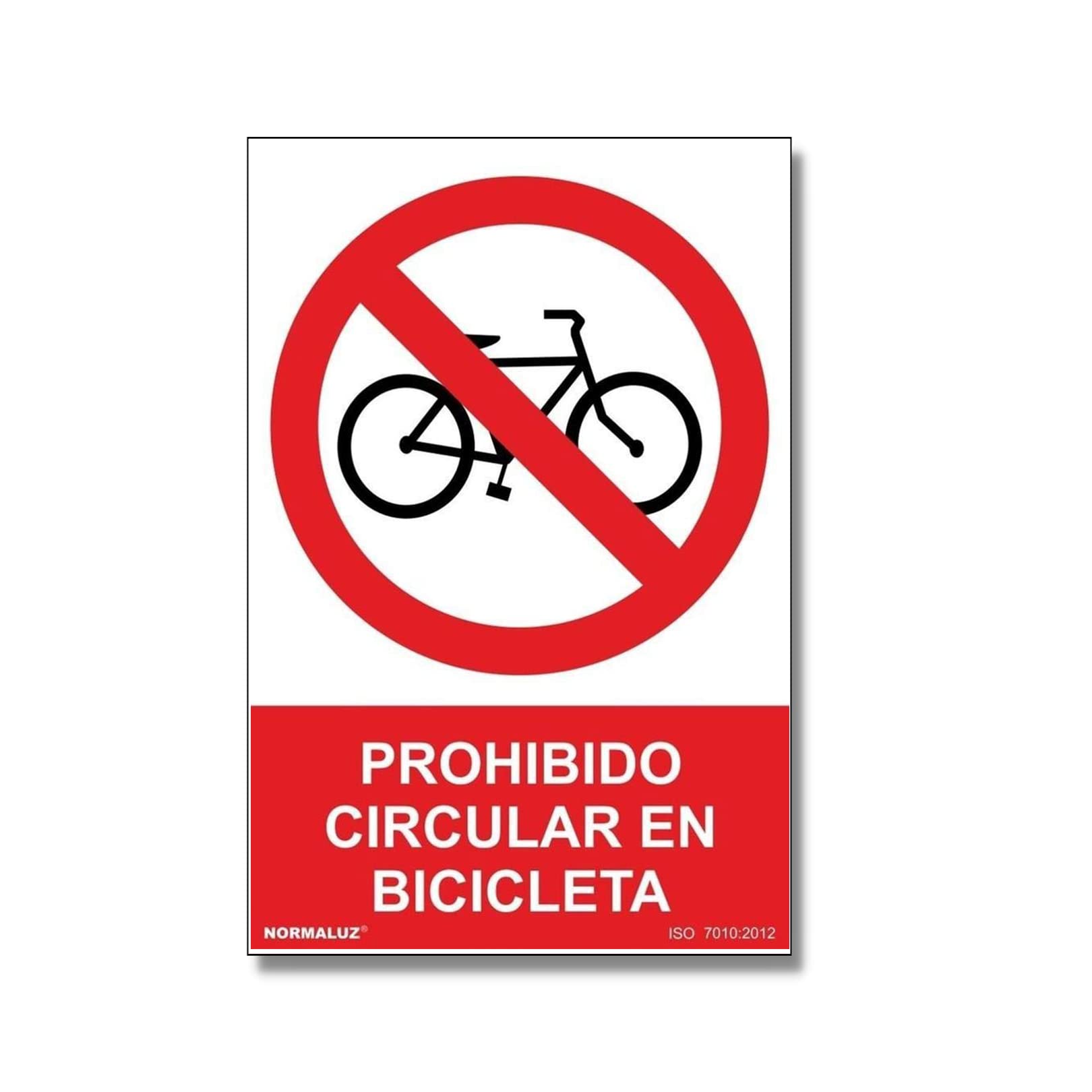 Señal de Prohibido cicular en bicicleta SEKURECO