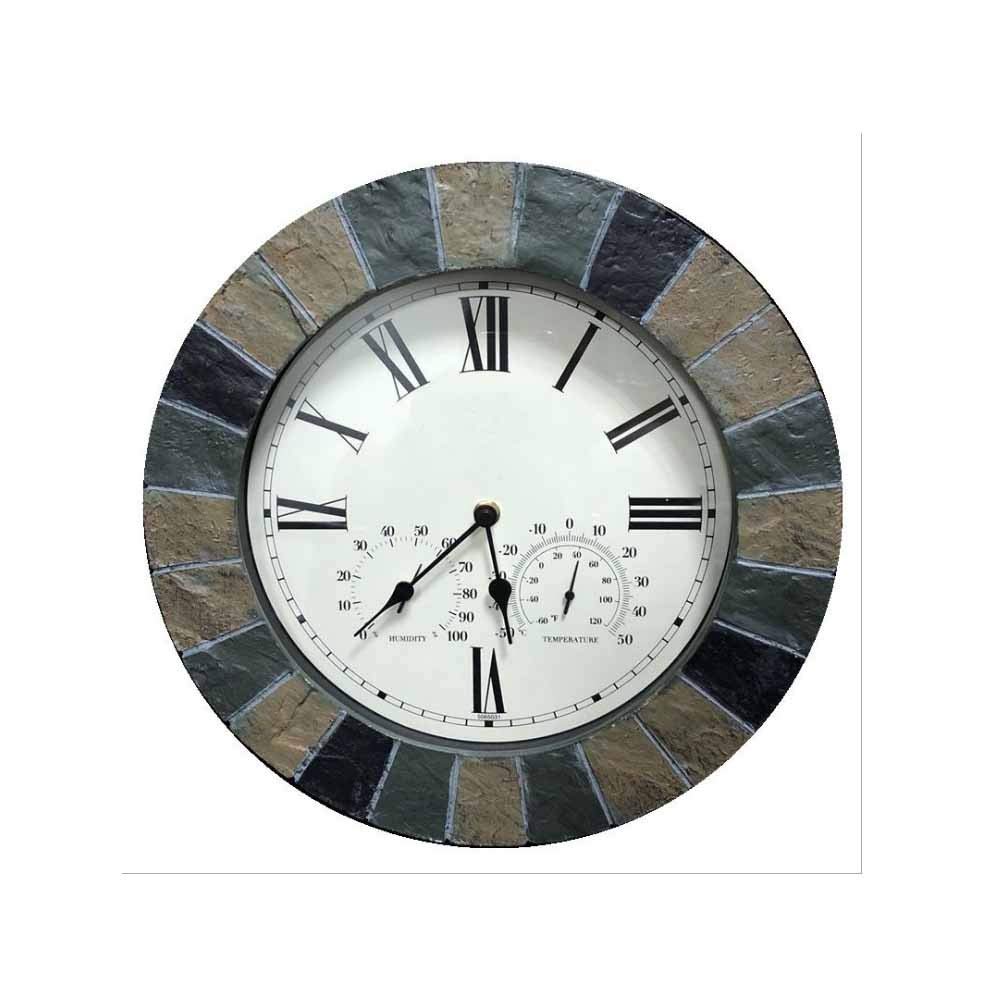 Horloge murale quartz avec thermomètre hygromètre vintage