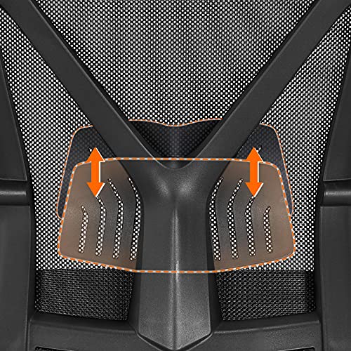 Sedia da Ufficio Scrivania Ergonomica Girevole a Rotelle Supporto Lombare Altezza Regolabile Portata 136 kg Reclinabile con Braccioli Nera - Sedia gaming - Immagine 8