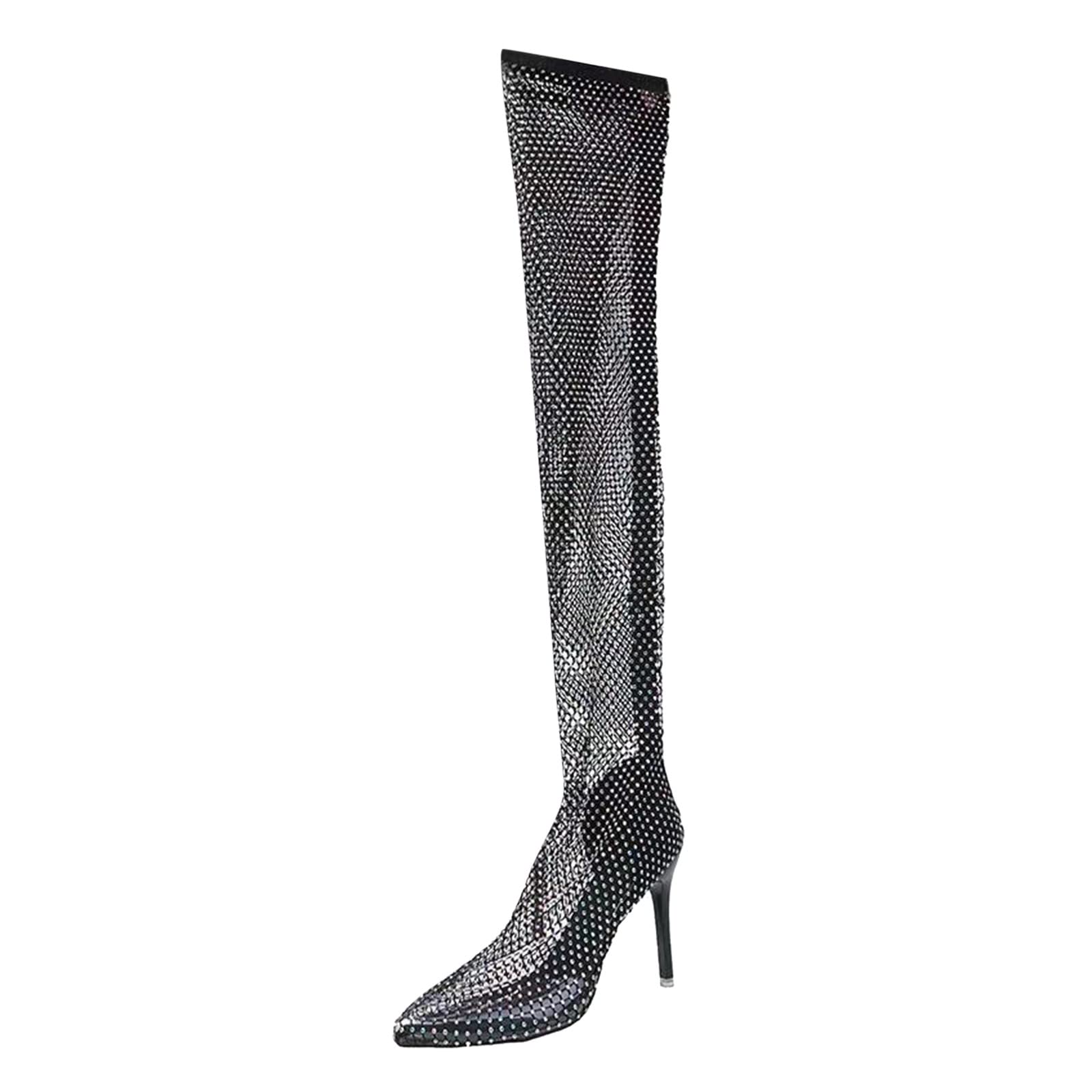 Amazon.com: The High Toe Solid Shoes Rhinestone Knee Color Boots Pointed  Thin High Women Over Heels Women's Boots Wide Leg Boots for Women Knee High  (Black-2, 9.5) : Clothing, Shoes u0026 Jewelry
