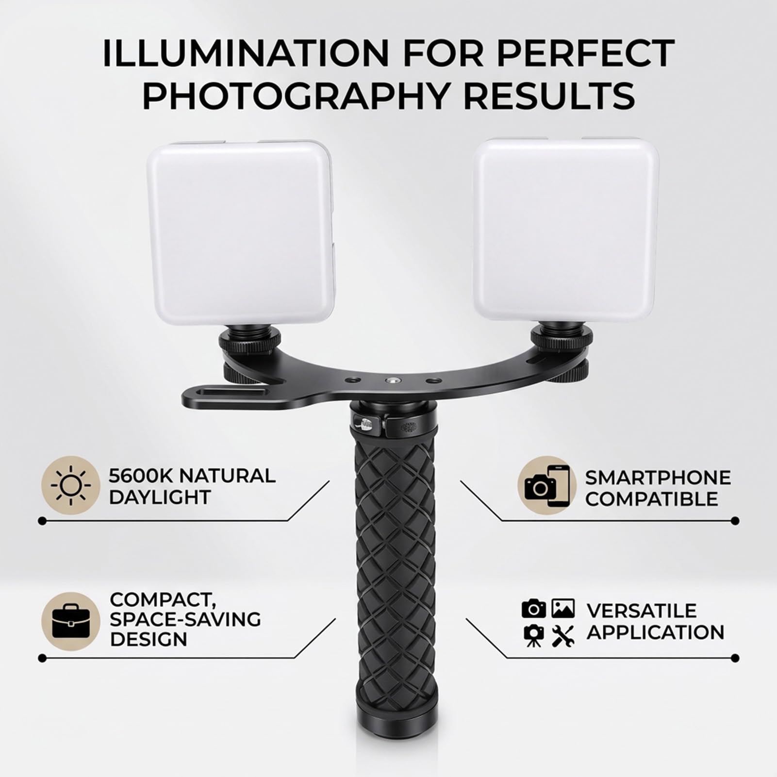 Fabater 2PCS Videolicht, Selfie-Licht, 5600K Wiederaufladbare Tragbare Fotografiebeleuchtung für Telefon-Vlog-Filmen, Laptop-Foto-Make-up