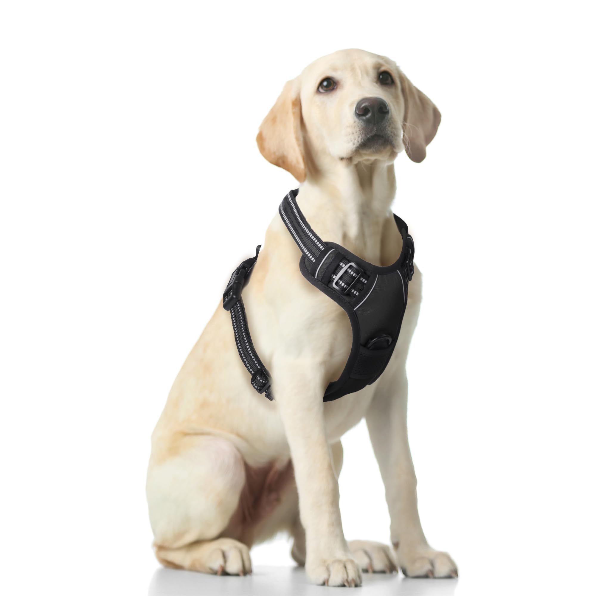 Funfox Dog Harness Large Dog, 2 Clips No Pull Vest Harness Handle Control