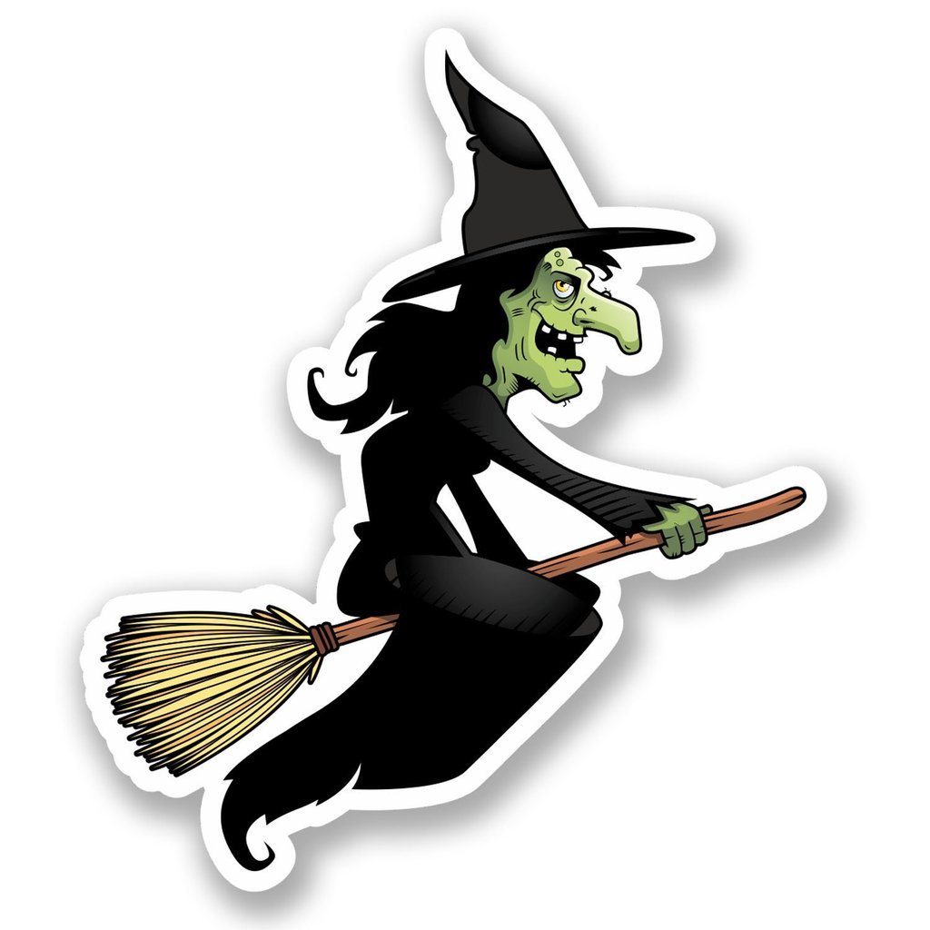 2 x 10cm/100mm Witch Vinyl Sticker Decal Laptop Travel Luggage Car Bike Sign Fun #4630