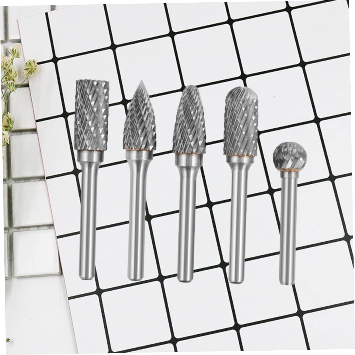 5pcs Grinder Tool for Drill Tungsten Steel Burr Set Rotary Tool Kit for Carving