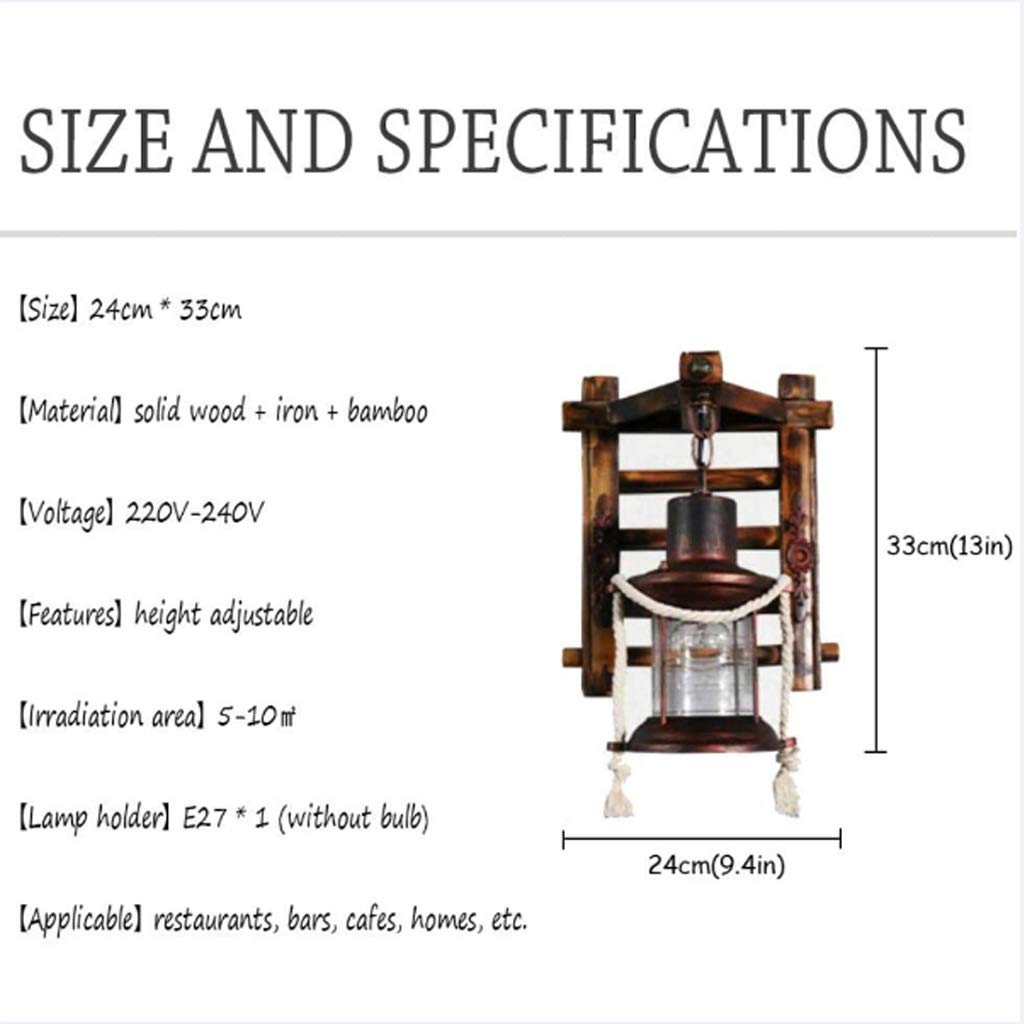 E27 Holz Retro Wandleuchte Vintage Harz Antik Nostalgie Hanfseil Rustikale Wandlampe Glas Lampenschirm Korridor Treppen Schlafzimmer Bar Cafe Industrielle Wandbeleuchtung Esszimmer Wohnzimmer