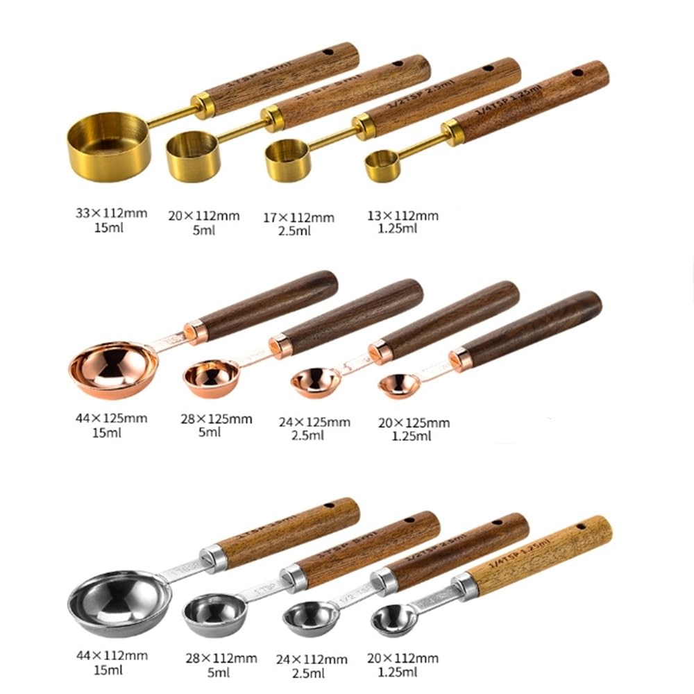 Messlöffel Messlöffel-Set mit Holzgriff, Backutensilien für Abmessen(Colour 3)