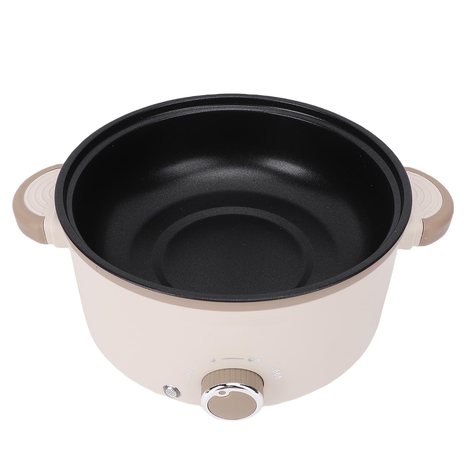 Hot Pot elettrico, pentola elettrica da 3 litri con rivestimento antiaderente, cestello per il vapore, pentola da viaggio portatile multifunzionale grande capacità Shabu Shabu
