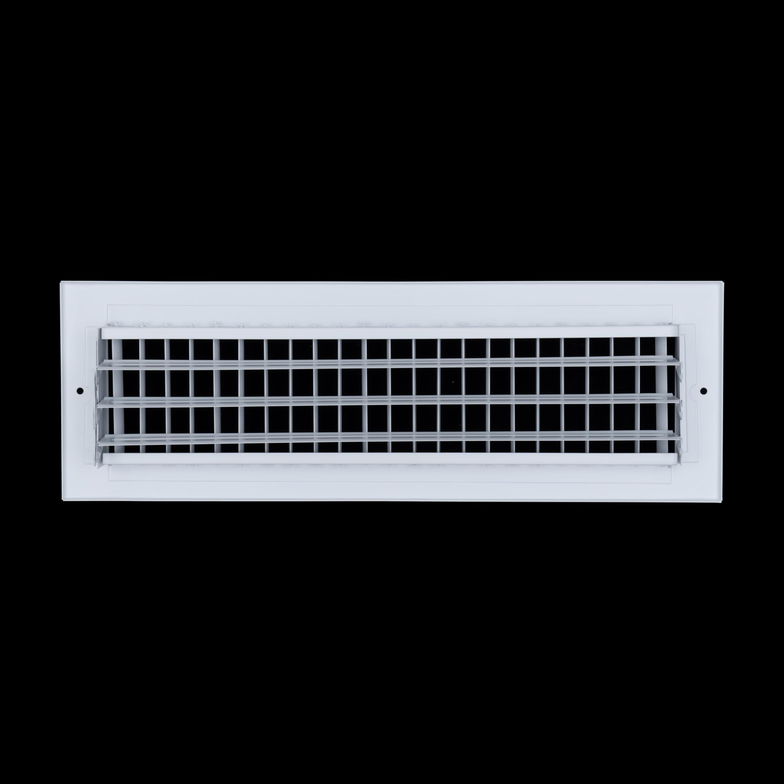 Handua 40,6 cm (l) x 10,2 cm (H) [Taille de l'ouverture du conduit] Grille d'alimentation en air réglable en acier | Grille d'aération pour paroi latérale et plafond | Blanc | Dimensions extérieures