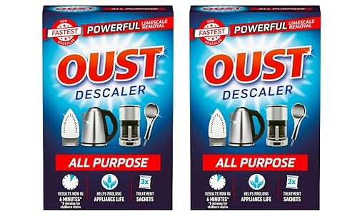 UKDeals Direct® Powerful oust All Purpose Descaler, Limescale Remover – Ideal for Kettles, Coffee Machines, Irons and Shower Heads, 6 x 25ml Sachets (2packs)