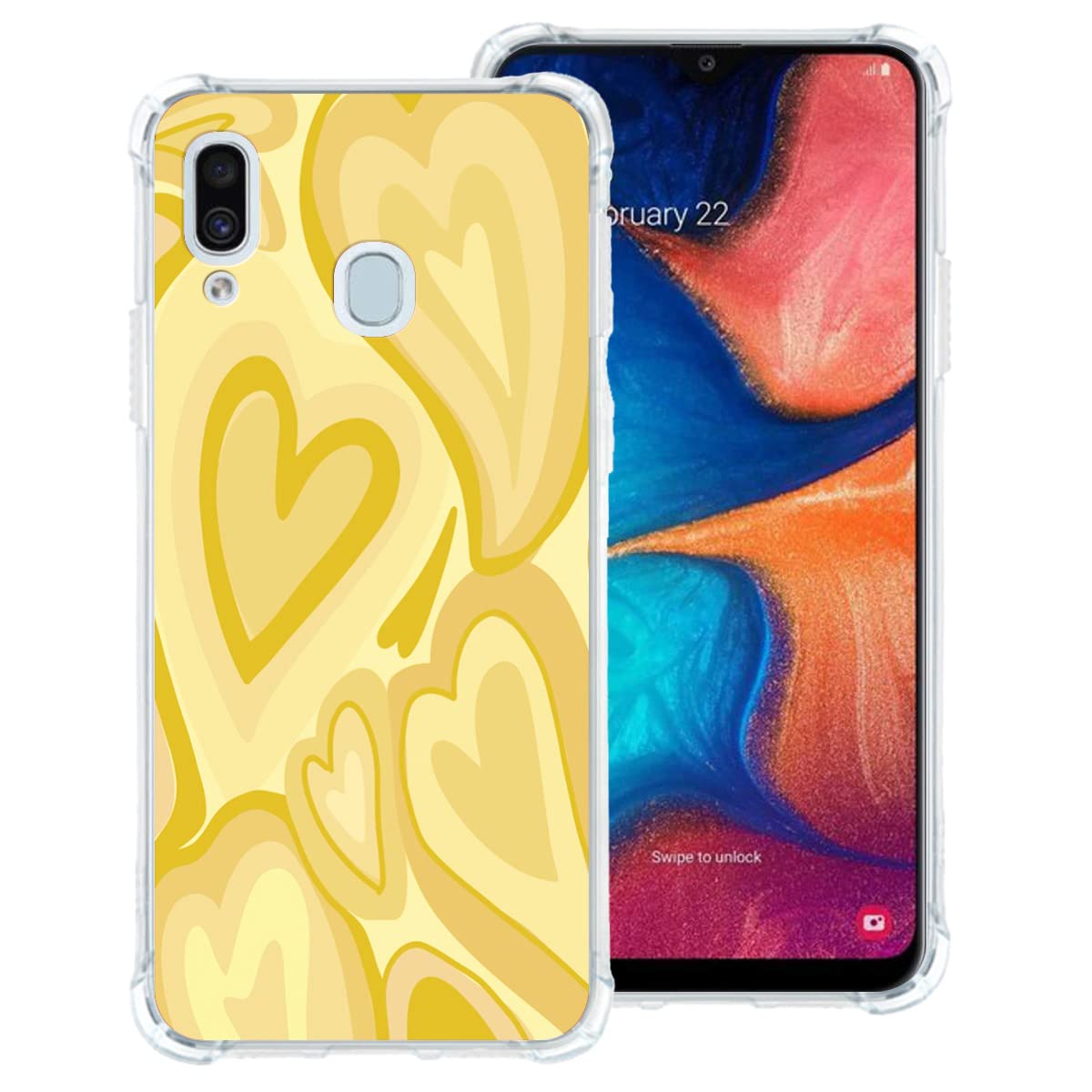 Amazon.com: zaztify Case for Samsung Galaxy A20 Yellow Cute Heart