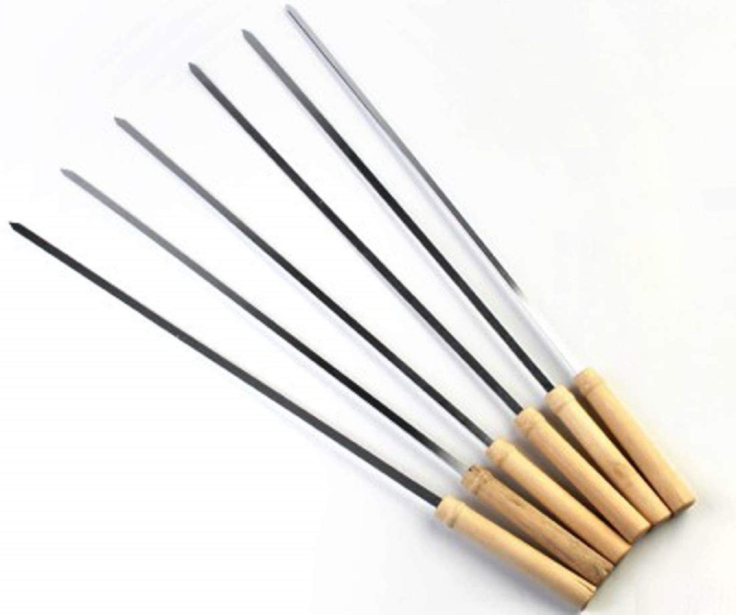 Stager Barbecue Skewers for BBQ Tandoor, Grill | Stainless Steel Stick with Wooden Handle, Pack of 12-(Big Size) (B08NCSBDBH) Amazon Price History, Amazon Price Tracker