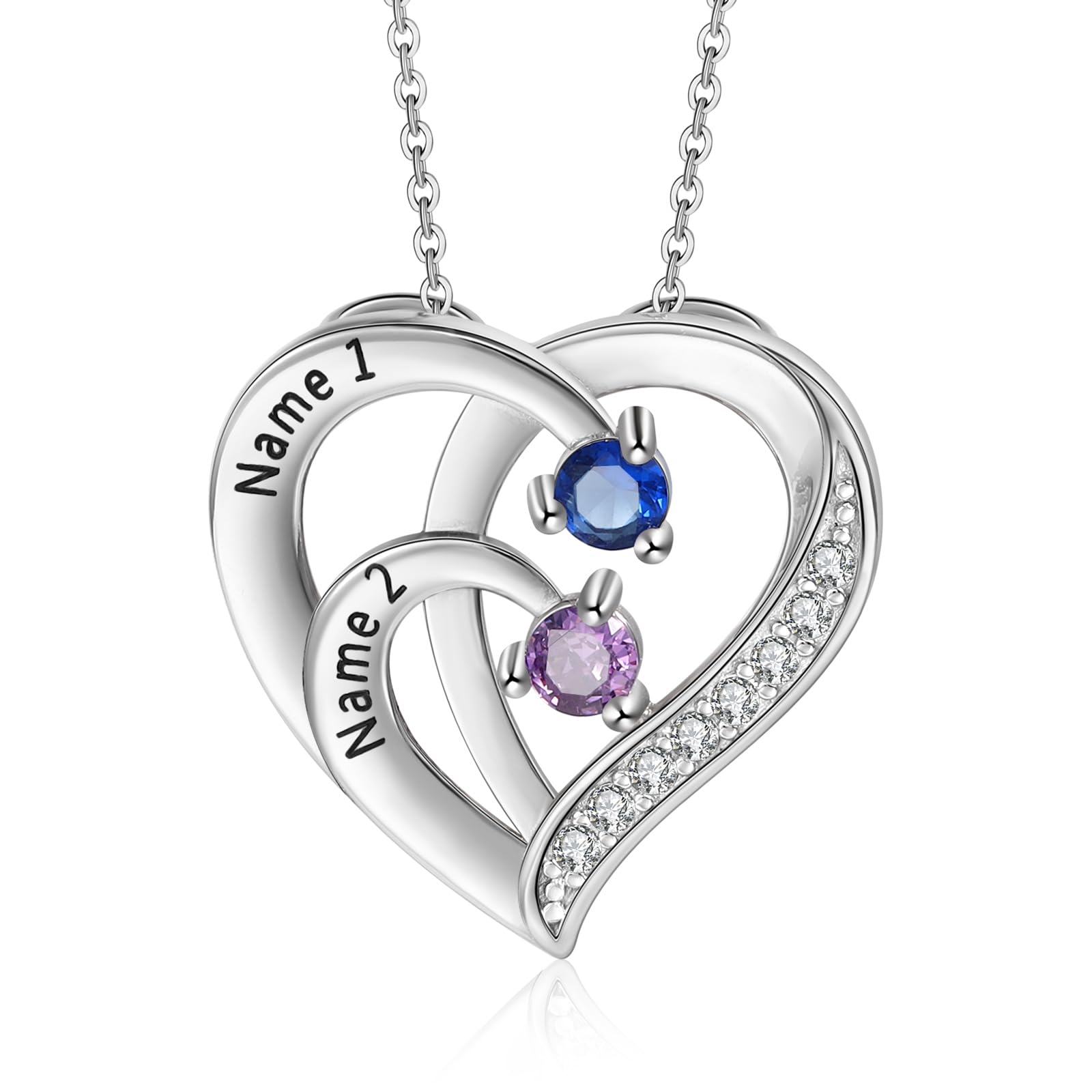 Jewelstruck Personalized Mothers Necklace with Birthstones