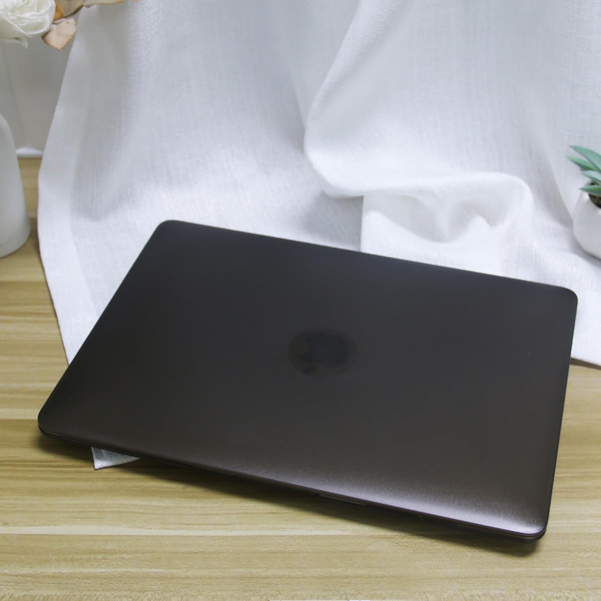 Case for MacBook Air 13.6 inch 2022 2024 2025 Model A2681 M2 A3113 M3, Hard Shell Case with Fold Kickstand & Keyboard Skin & USB C Adapter, Black