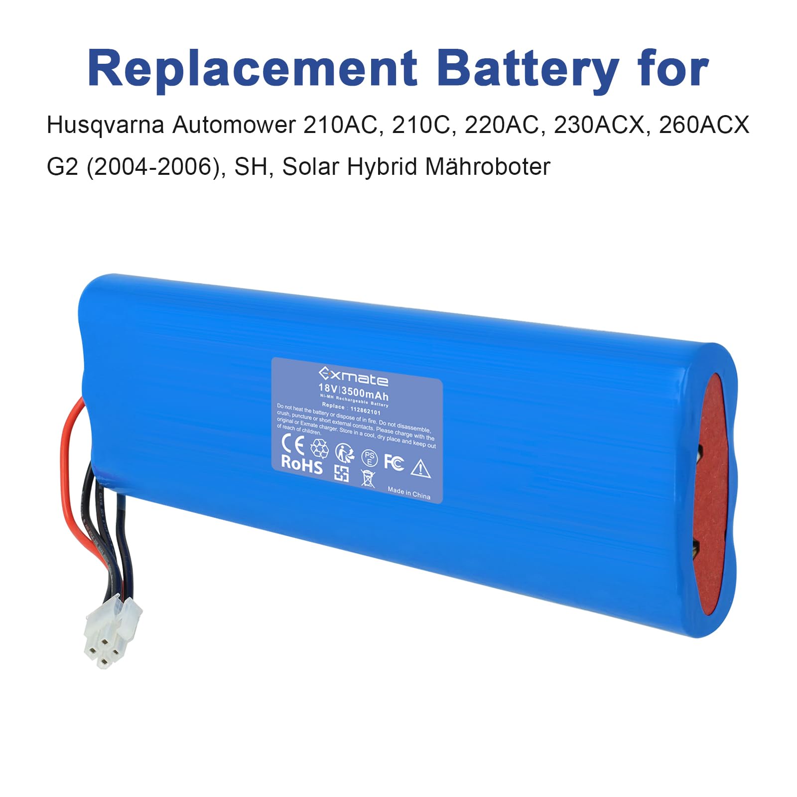Exmate Akumulator 18 V NiMH 3500 mAh kompatybilny z Husqvarna Automower 210AC, 210C, 220AC, 230ACX, 260ACX, G2 (2004-2006), Husqvarna Automower SH