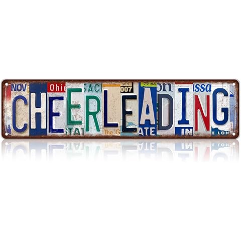 Vintage Sport Street Sign Cheerleading Wall Decor Metal Tin Signs for Bar Home Bedr...