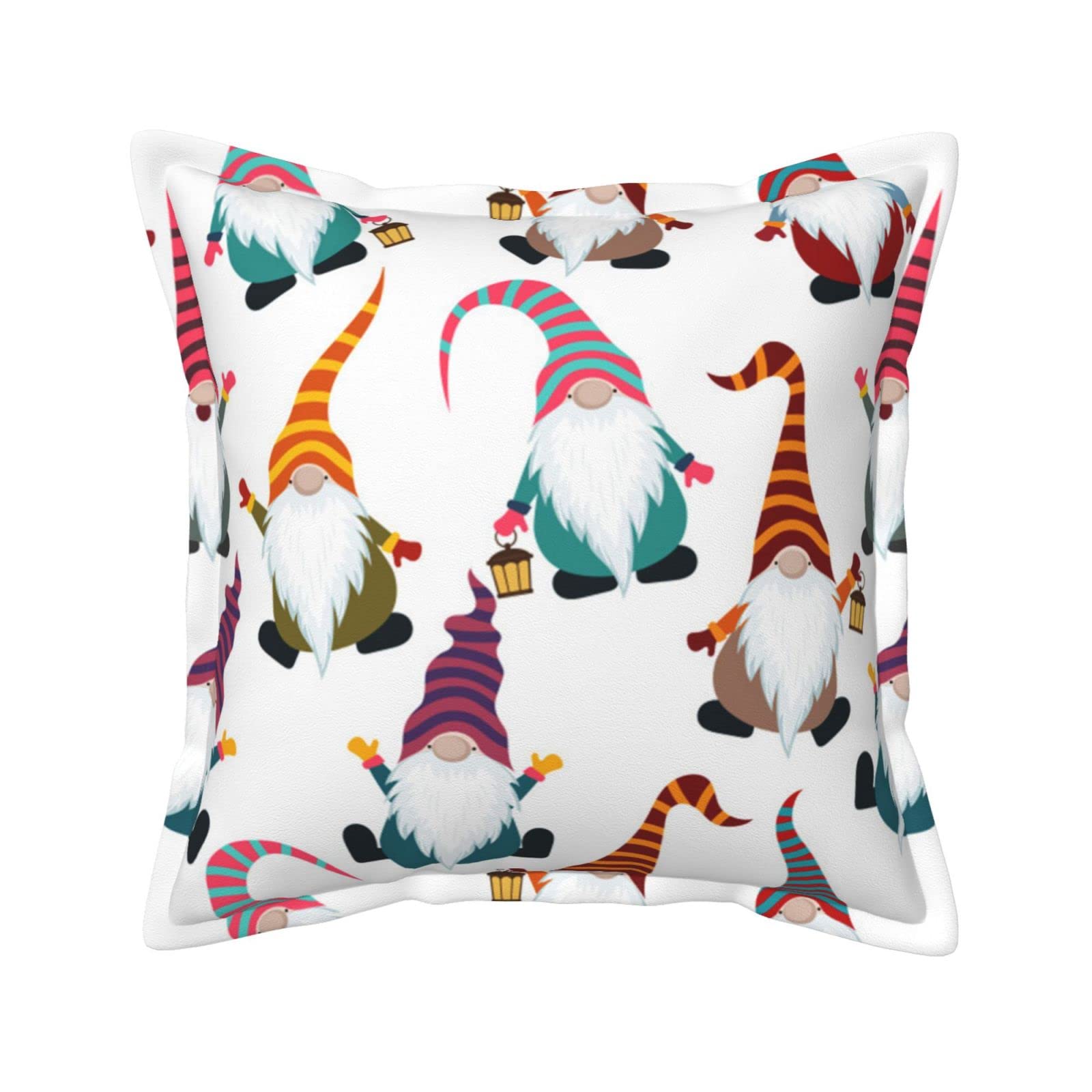 Housse de coussin en cuir 45x45 motifs nains de Noël déco