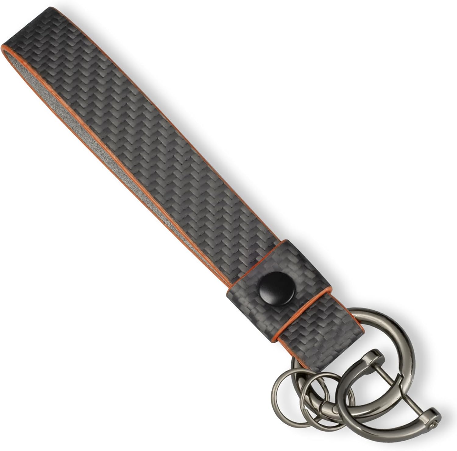 T-carbon Car Key Chain, Carbon Fiber Style Leather Motorcycle Keychain, Key Fob Holder, Key Chain Accessories for Men Women