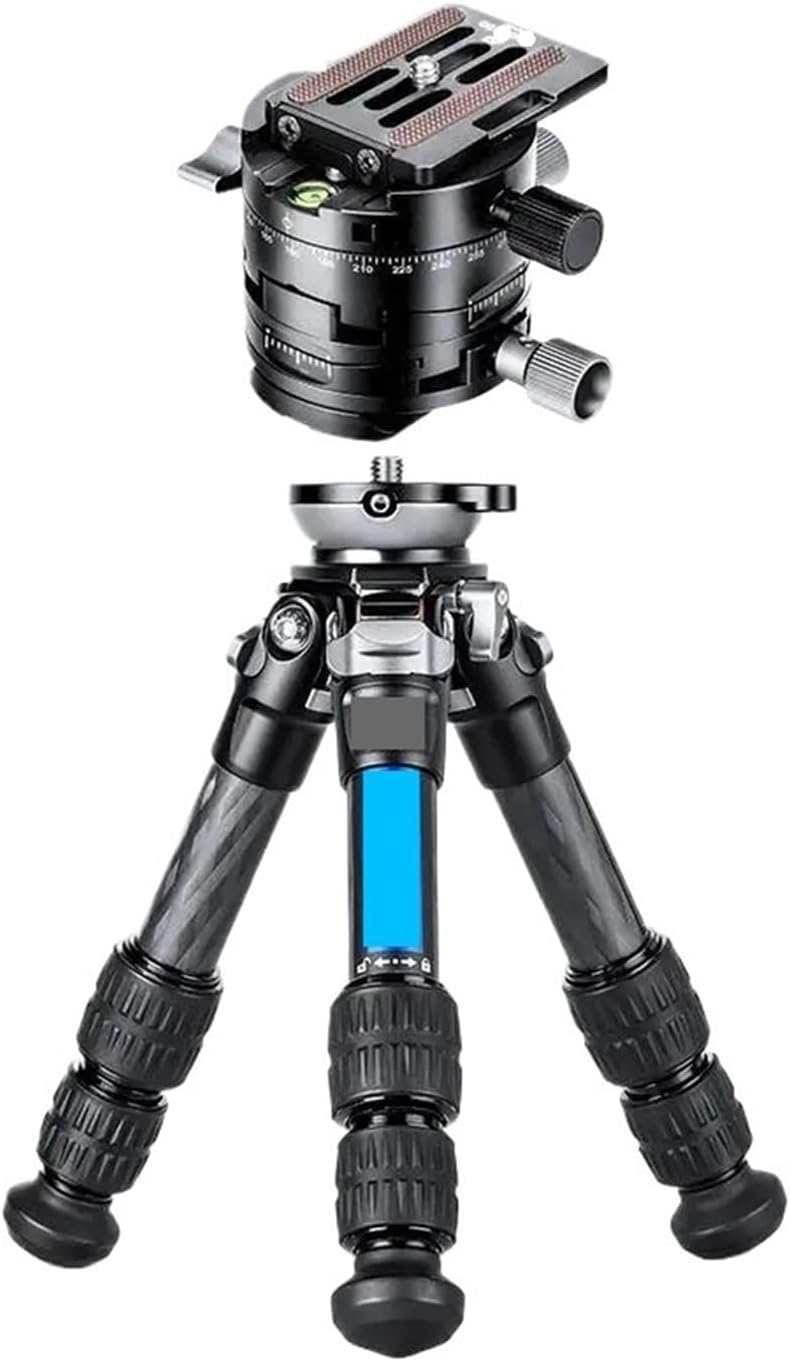 Camera Support Tripod, LS-223CEX+RH0 Leveling Hemispherical Adjustment Low-Angle Climbing Carbon Fiber Tripod,for Photography(LS-223CEX)