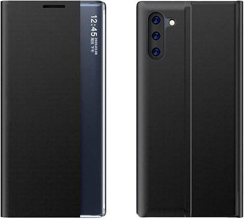 XUEE JYMD AYC for la Nota 10 Plus Pantalla Lateral con magnético/Función Soporte/Función Sleep Textura Normal paño + PC del Caso del tirón (Azul Oscuro) (Color : Black) Informática,Componentes,Dispositivos externos,Cajas de ordenador de sobremesa