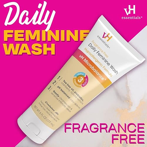 Miniatura 3 de vH essentials Daily Feminine Wash  Sin fragancia, hipoalergénico con aceite de árbol de té y prebiótico  Para equilibrio de ph, bloque de olor