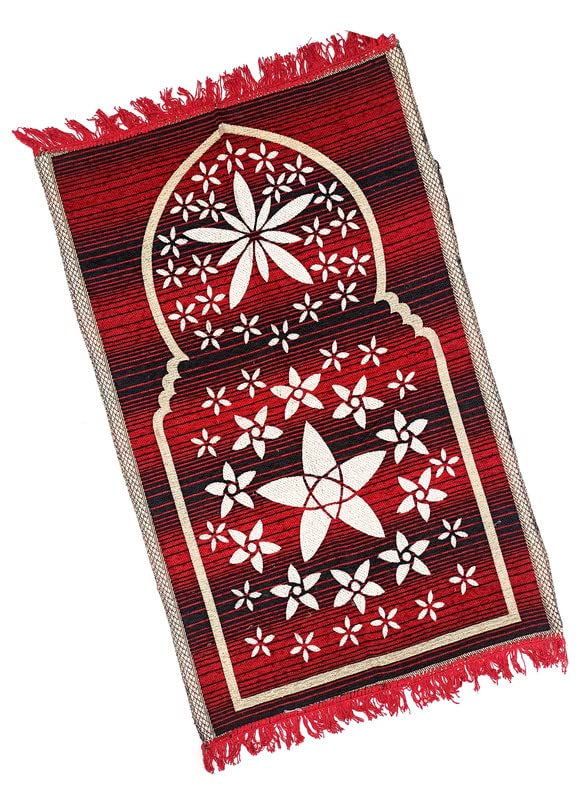 ALRAZA LOOMS Cotton Muslim Prayer Mat Musalla Janamaz 28x42 inch Red
