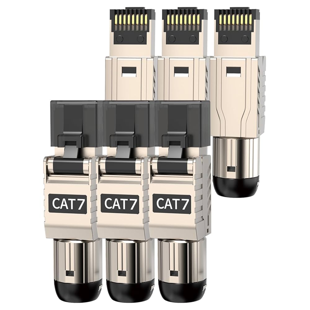 Amazon.com: 6-Pack RJ45 Connectors Tool Free Cat7 Cat6a