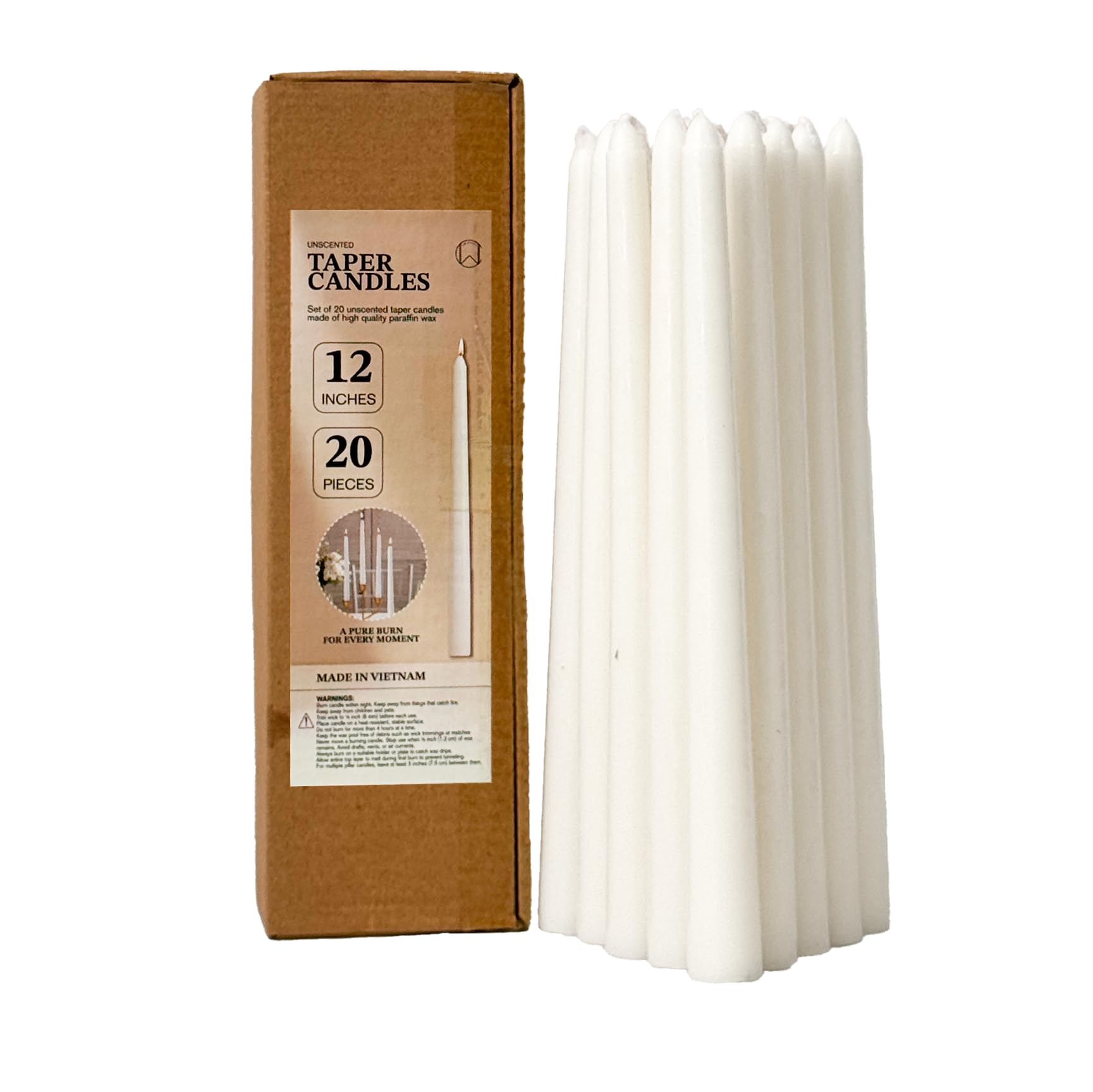 CW Studio Set di candele coniche non profumate, elegante design verticale scanalato, lunghe 7-8 ore di combustione, antigoccia, perfette per decorazioni per la casa, matrimoni, eventi e cene