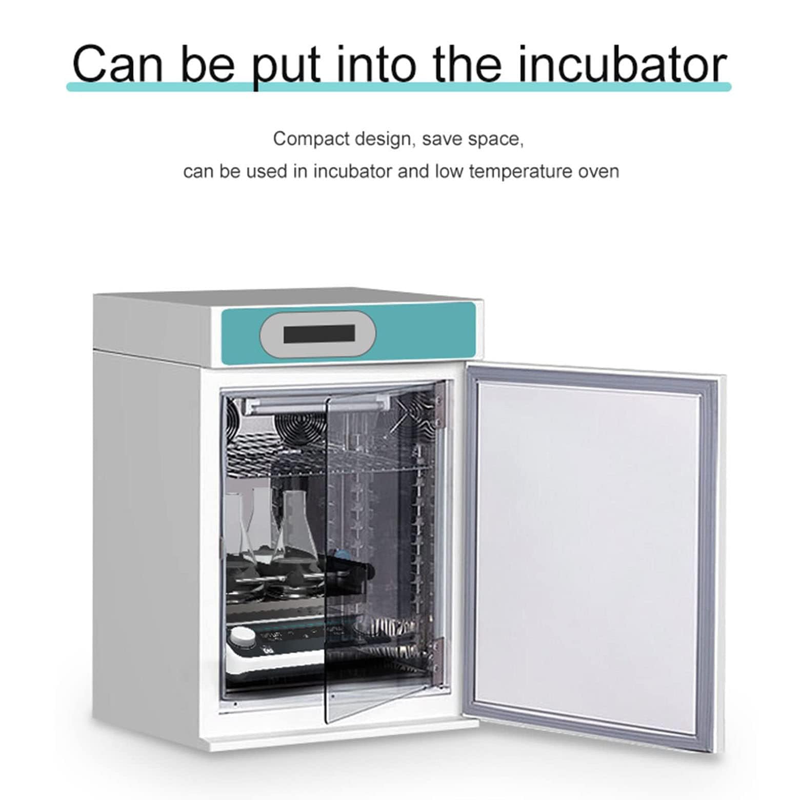 Agitador orbital digital, oscilador multiusos de laboratorio con velocidad ajustable, función de temporizador y plataforma de goma plana para experimentos y mezclas